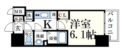 プレサンス塚本駅前の物件間取画像