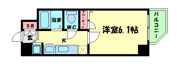 北浜駅 徒歩5分 14階の物件間取画像