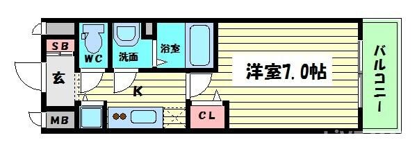 プレサンス堺筋本町駅前シェルの物件間取画像