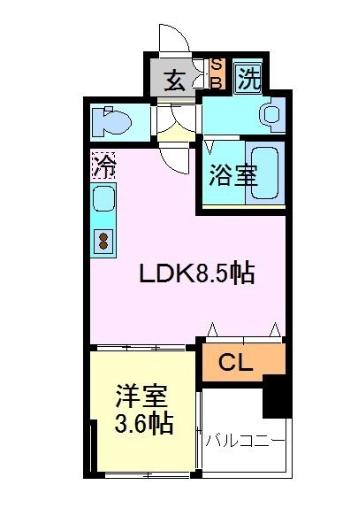 南森町駅 徒歩3分 8階の物件間取画像