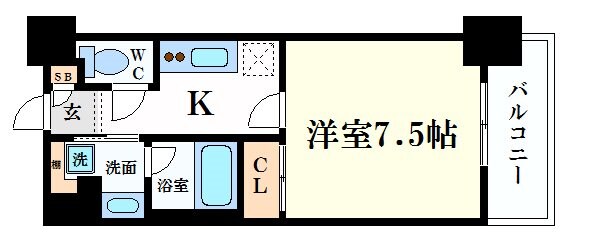 阿波座駅 徒歩7分 11階の物件間取画像