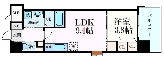 スプランディッド江坂DUEの物件間取画像