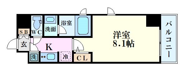 QCフラット北堀江の物件間取画像