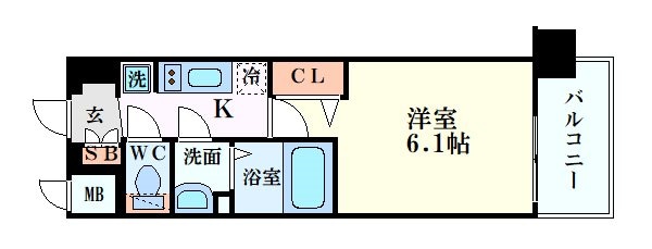 プレサンスOSAKA三国ネオスの物件間取画像