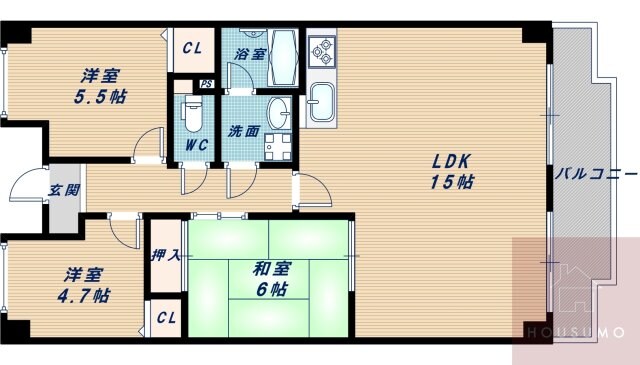 リヴェール緑地の物件間取画像