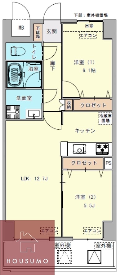 ＧＬＵＣＫ　ＭＡＩＳＯＮ　Ｆ－ＴＯＹＯＮＡＫＡ　ＸＶの物件間取画像