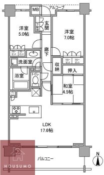 パークホームズ北千里の物件間取画像