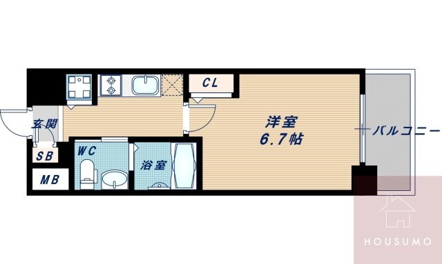 エスリード江坂江の木町の物件間取画像