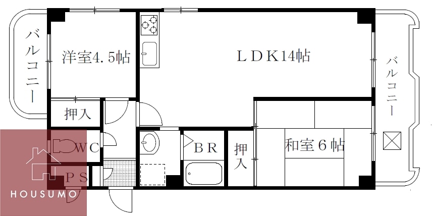 豊友マンション東豊中の物件間取画像