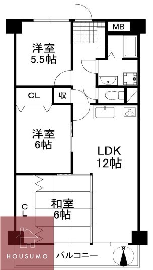 ハイマート豊中の物件間取画像