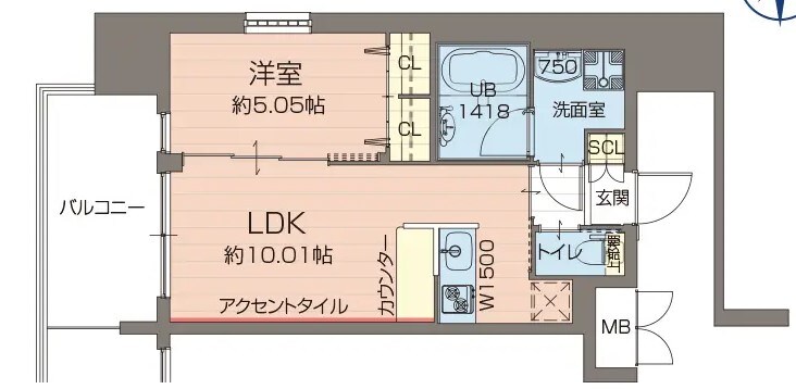 プレジオ江坂ROUGEの物件間取画像