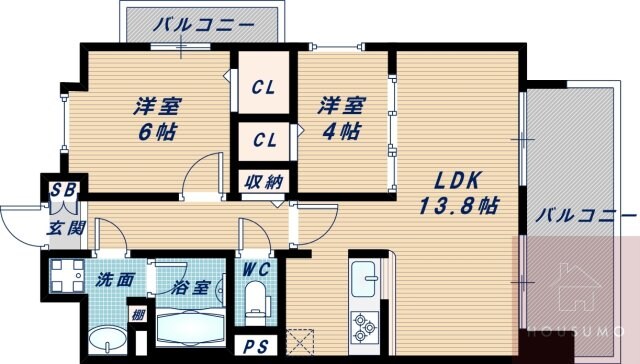 グリーナリー江坂公園の物件間取画像