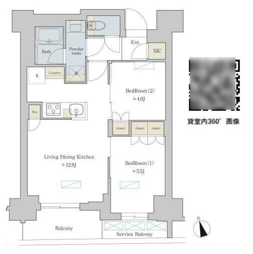 Ｂｒｉｌｌｉａ　ｉｓｔ　町屋の物件間取画像