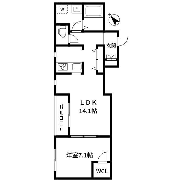 アロハス神楽坂の物件間取画像