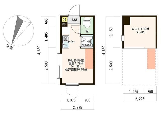 ハーモニーテラス大山Ⅱの物件間取画像