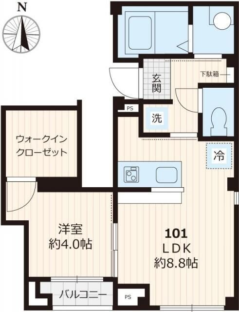 フラット　カークの物件間取画像