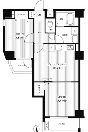 孔雀坂レジデンスの物件間取画像