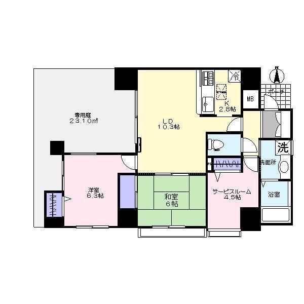 キャッスルマンション豊島園　２０１号室の物件間取画像