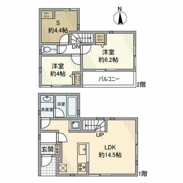 田柄戸建の物件間取画像