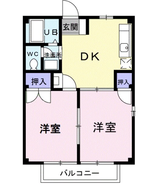 コーポ中谷戸Ⅱの物件間取画像