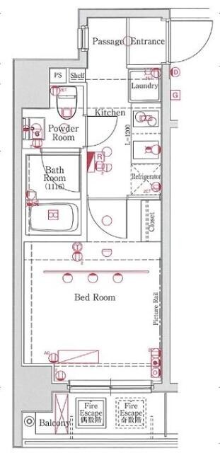 川崎駅 徒歩6分 4階の物件間取画像
