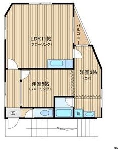 沼袋駅 徒歩13分 3階の物件間取画像