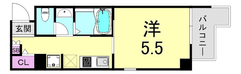 長堀橋駅 徒歩3分 8階の物件間取画像