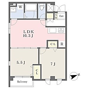 浅間町駅 徒歩5分 2階の物件間取画像