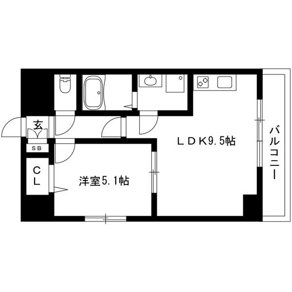 西高蔵駅 徒歩3分 5階の物件間取画像