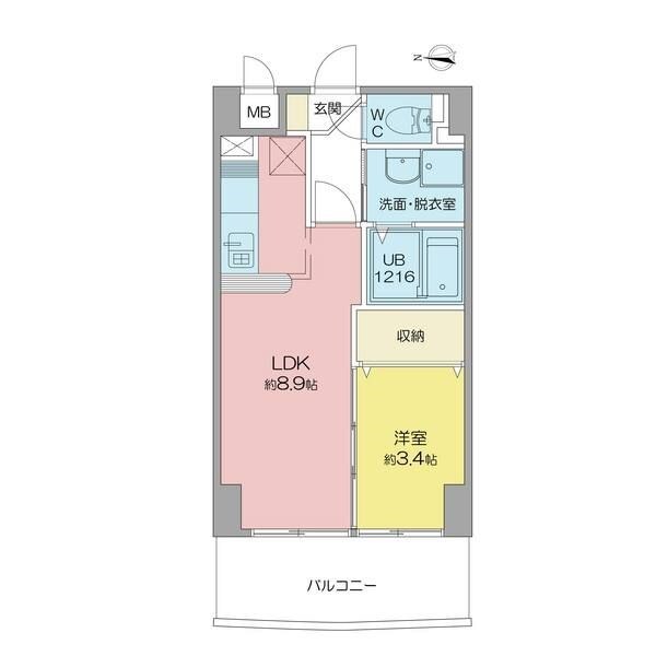 本陣駅 徒歩1分 5階の物件間取画像