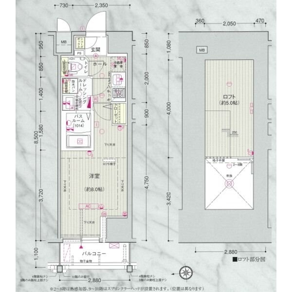 エステムコート名古屋栄デュアルレジェンドの物件間取画像