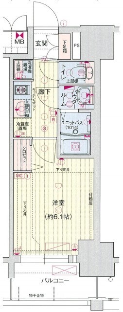 プレサンスSAKAEフロントの物件間取画像