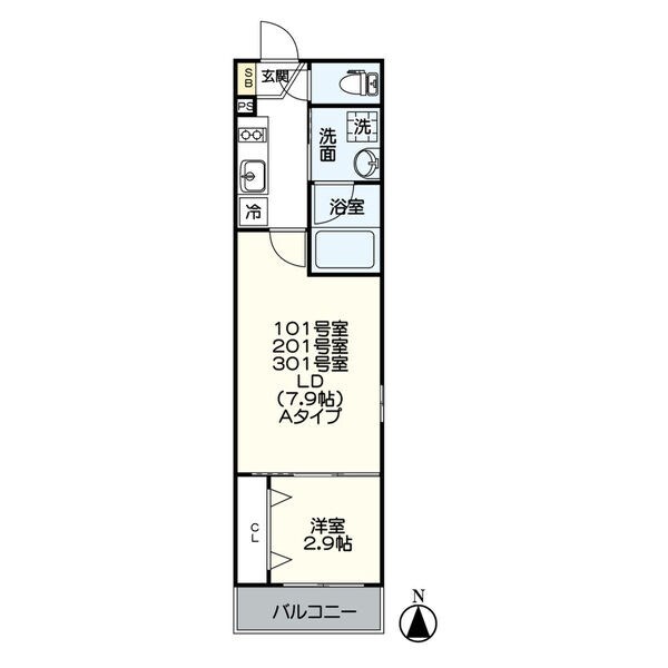 ジュネス稲葉地町の物件間取画像