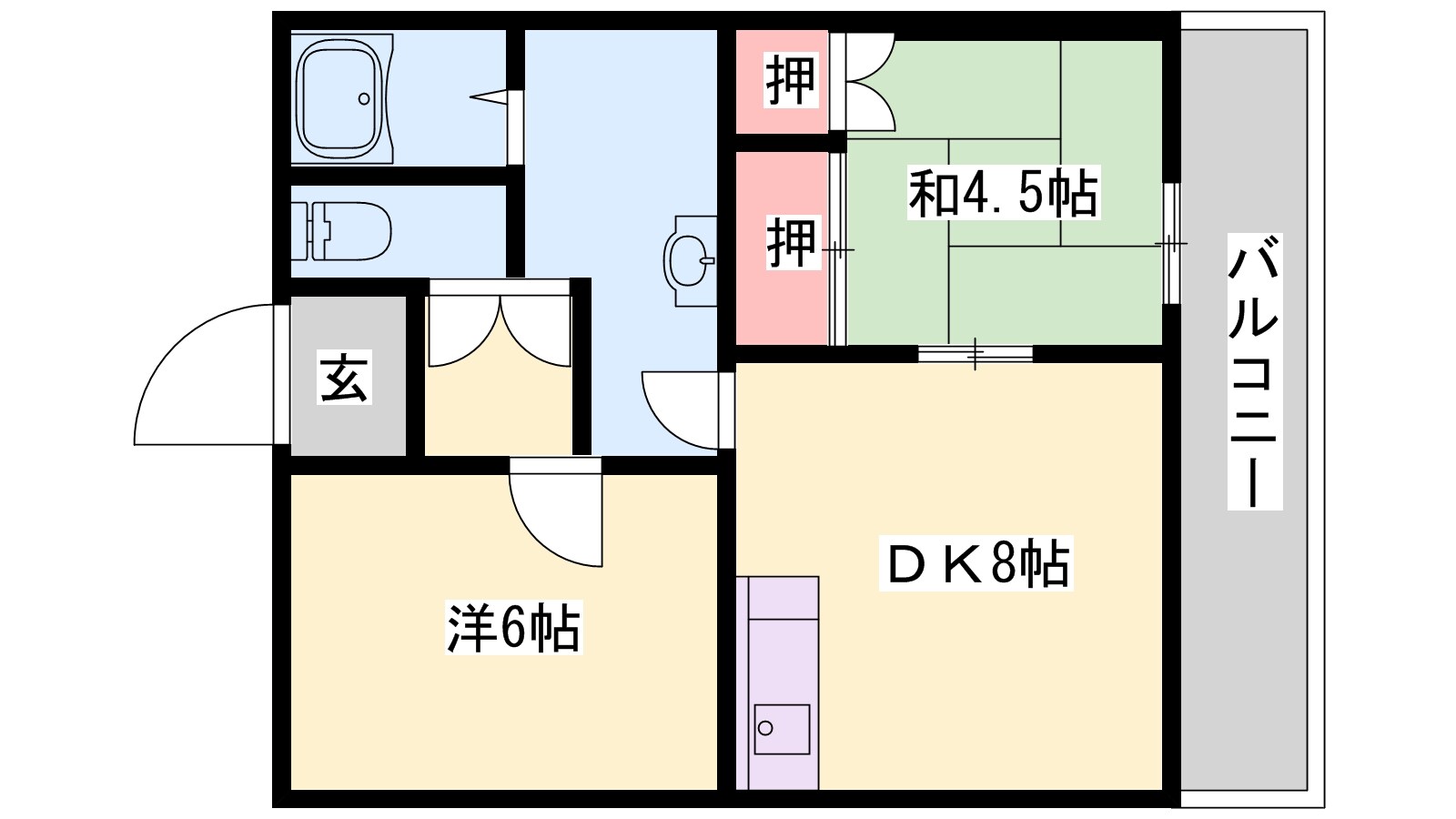 香呂駅 徒歩3分 2階の物件間取画像