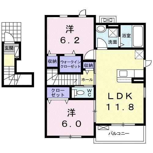 坂越駅 徒歩9分 2階の物件間取画像