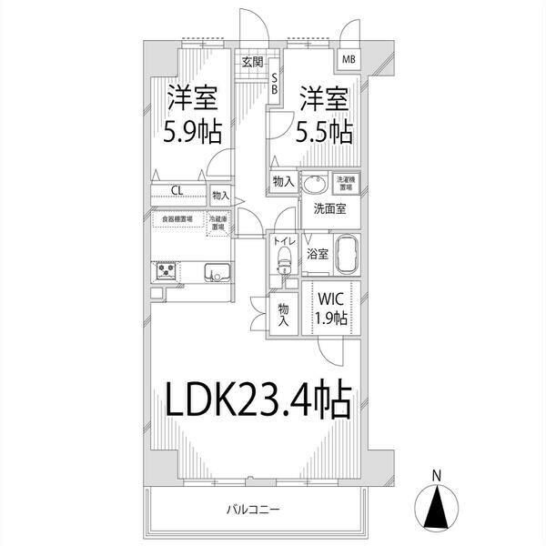 キャッスルコート東辻井の物件間取画像