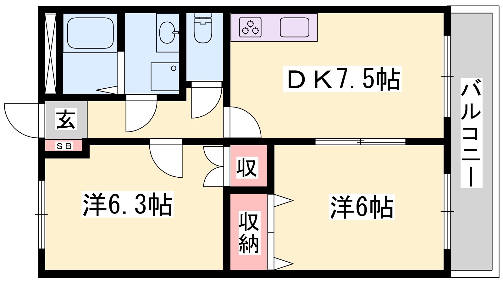 西飾磨駅 徒歩19分 2階の物件間取画像