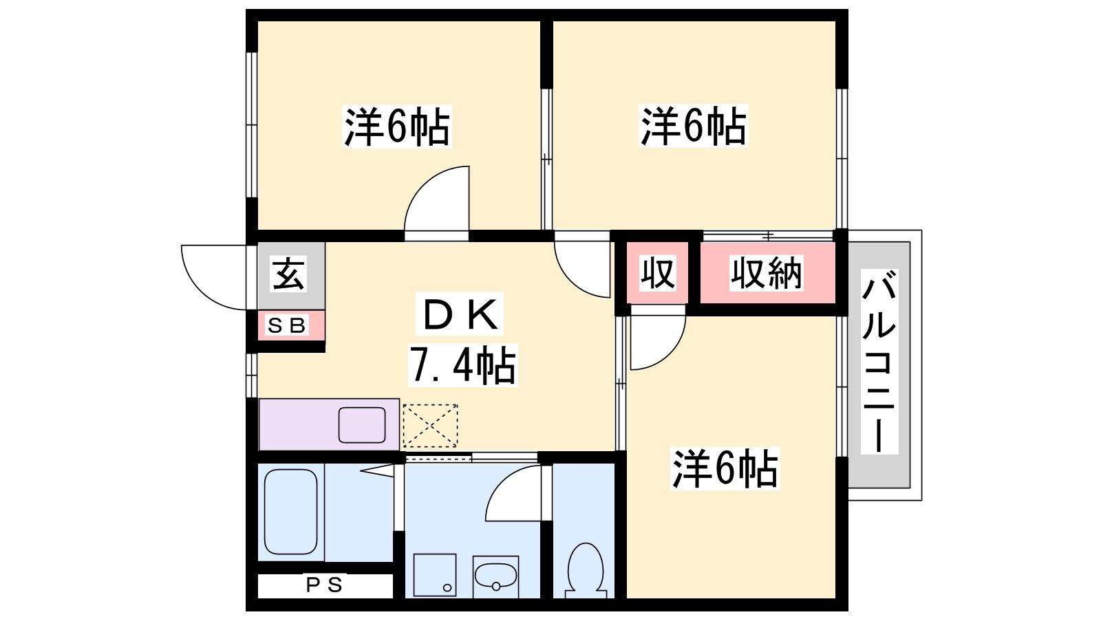 メゾン白国１号の物件間取画像