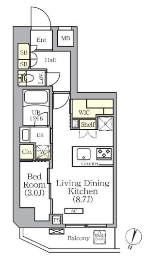 千歳船橋駅 徒歩9分 2階の物件間取画像