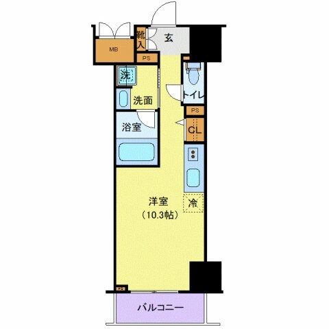 千葉中央駅 徒歩6分 11階の物件間取画像