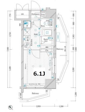 要町駅 徒歩9分 9階の物件間取画像