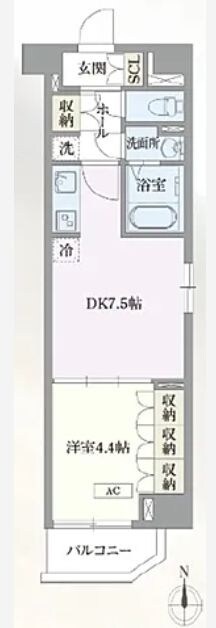 信濃町駅 徒歩6分 4階の物件間取画像