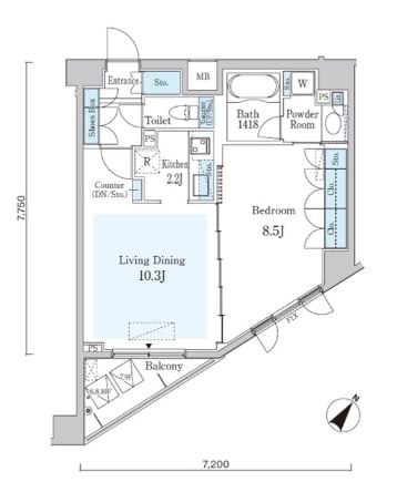 オーキッドレジデンス六本木の物件間取画像