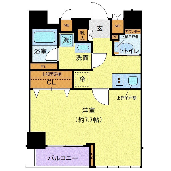 牛込柳町駅 徒歩2分 6階の物件間取画像