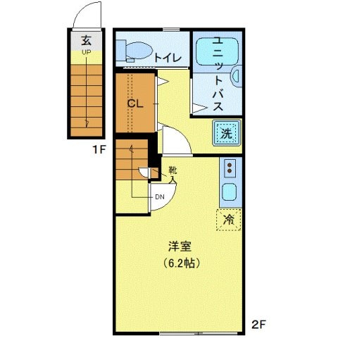 所沢駅 徒歩10分 2階の物件間取画像