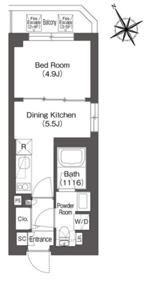 コンフォリア上目黒の物件間取画像