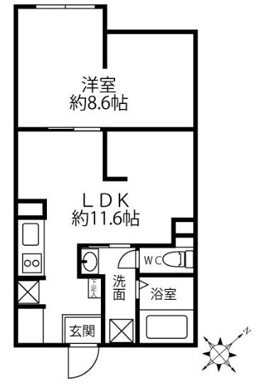 学芸大学駅 徒歩11分の物件間取画像