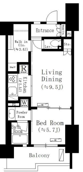 パークキューブ東品川の物件間取画像