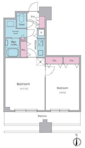 東京都港区西麻布４丁目マンション 4階の物件間取画像