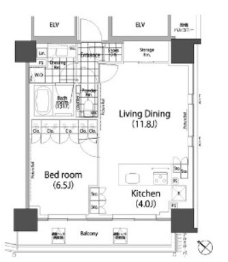 赤坂駅 徒歩3分 19階の物件間取画像